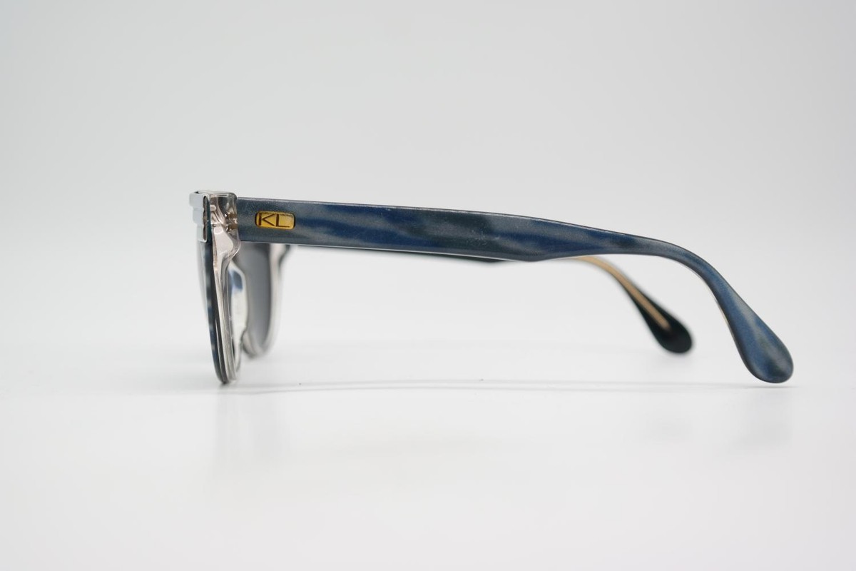 Lunettes De Soleil Vintage Nigura 9640 - Bleu Argent - Forme Ovale - Acétate