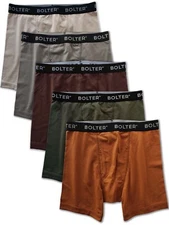 Bolter Men's 5-Pack Boxer Briefs Cotton Spandex Stretch