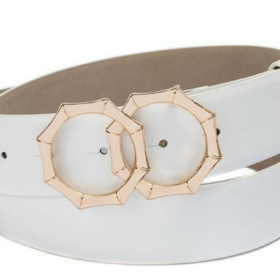 INC INTERNATIONAL CONCEPTS Womens White Belt with Gold  display picture 2
