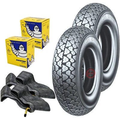 KIT 2 GOMME RUOTE MICHELIN S83 RINFORZATE 350/10 VESPA PX125 PX150 PX200 3.50.10