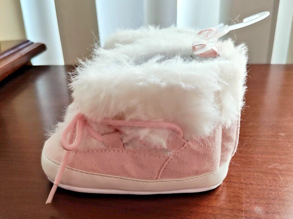 Botines Stepping Stones Bebé Niña-Blanco con Rosa-Talla 3(6-9 Meses)-Nuevos con Etiquetas Foto 4 de 4