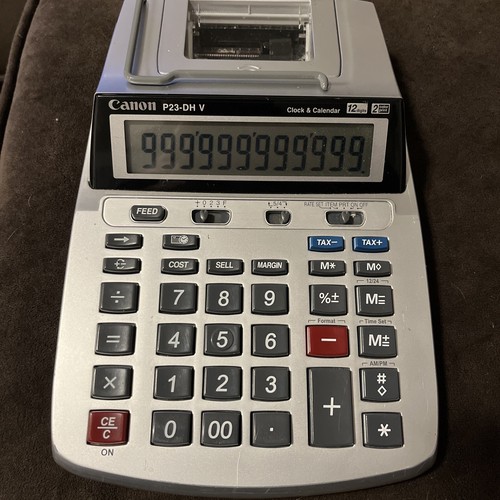 Canon P23DH V Clock & Calendar Printing Calculator/Adding Machine eBay