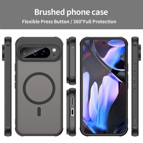For Google Pixel 9 Pro XL, Luxury Case Matte Magnetic Ring Clear Shell Cover - 第 10/21 張圖片