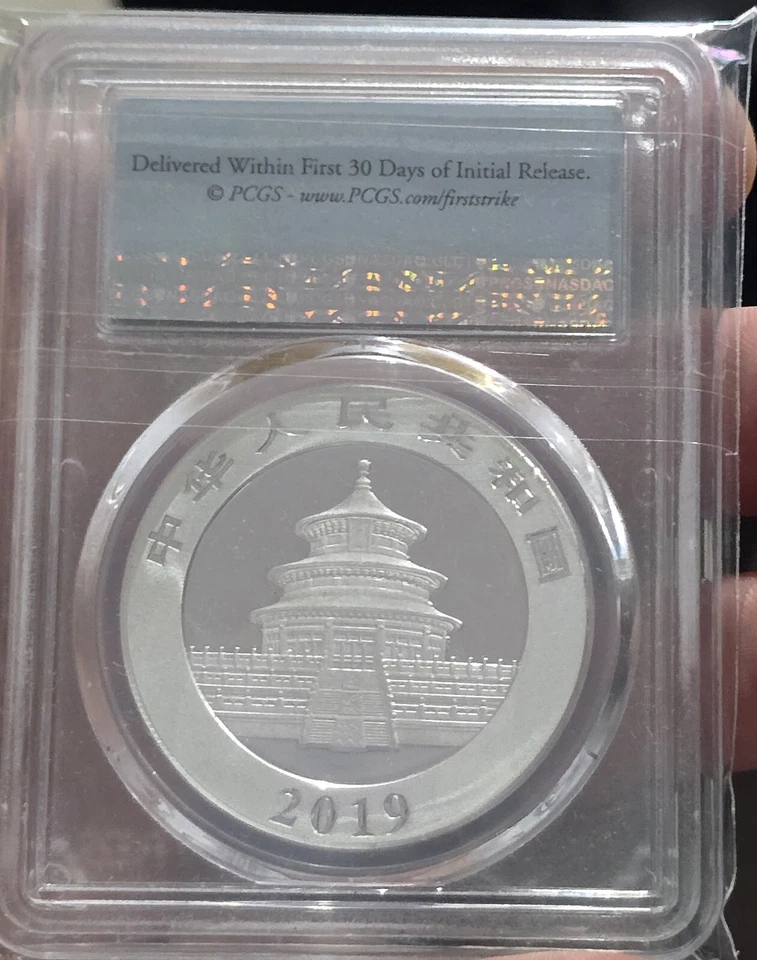 PCGS MS69 FIRST STRIKE 2019 China 10YUAN Panda Silver Coin 30g - Imagen 2 de 2
