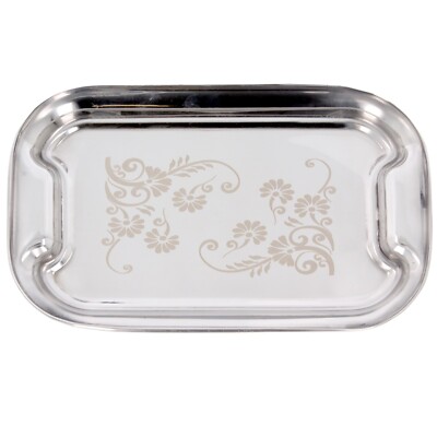 Edelstahl Tablett Servieren Essen Sandwich Getränke Tablett Buffet Party Schale Floral