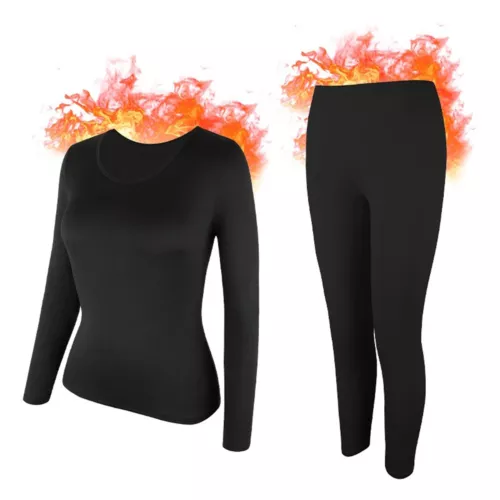 Womens Winter Ultra-Soft 2 Pc Thermal Set Top and Bottom Long Underwear Warm - Picture 12 of 27