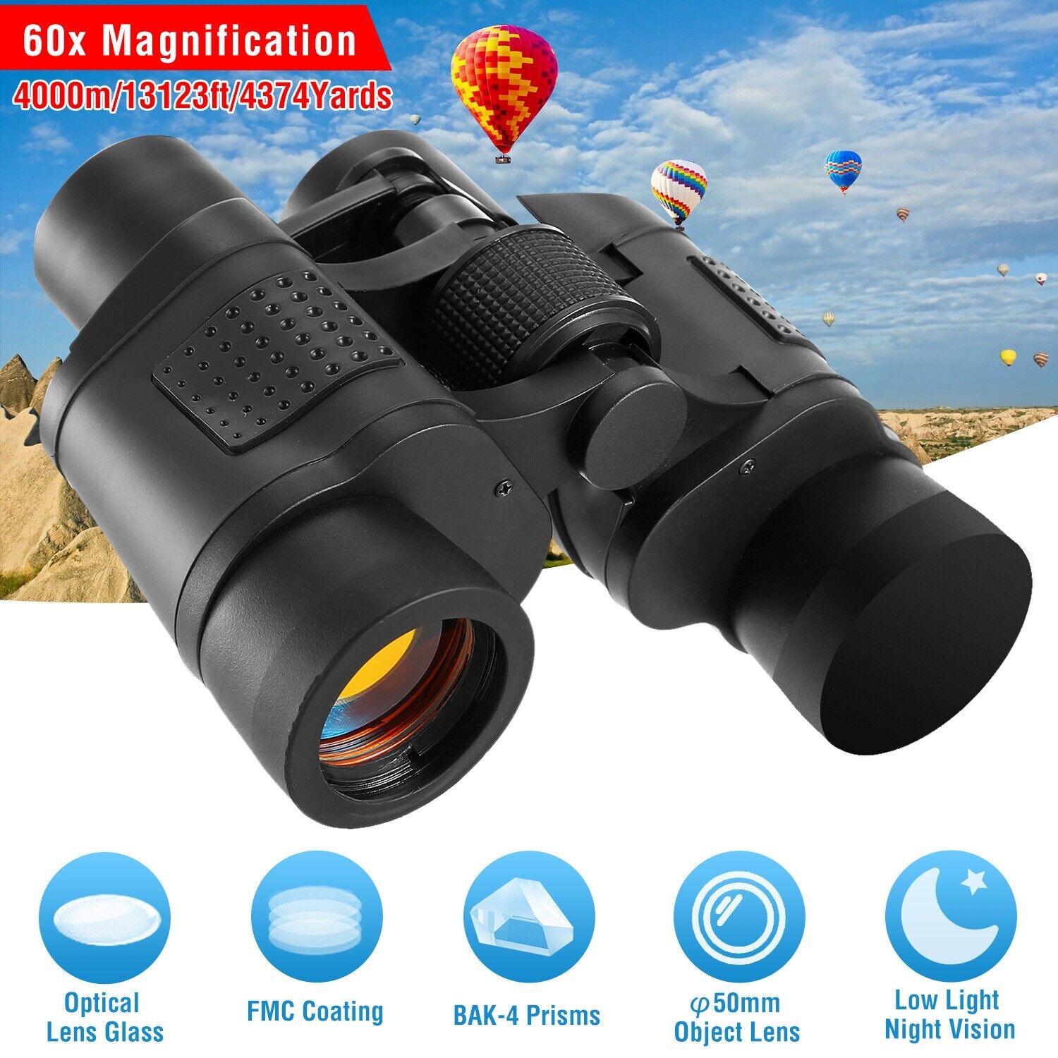 Portable Day Night Vision HD Binoculars Hunting Camping