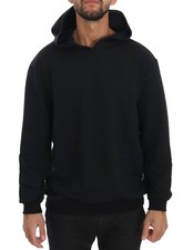 DANIELE ALESSANDRINI Sweater Black Gym Casual Hodded Cotton Mens s. M RRP  200