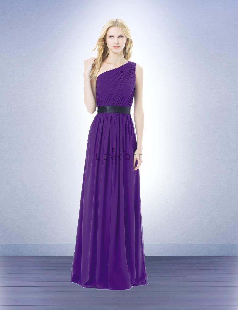 bill levkoff purple bridesmaid dresses Bill Levkoff Strapless Plum Purple Bridesmaid Dress w/Rhinestone Detail Size 4