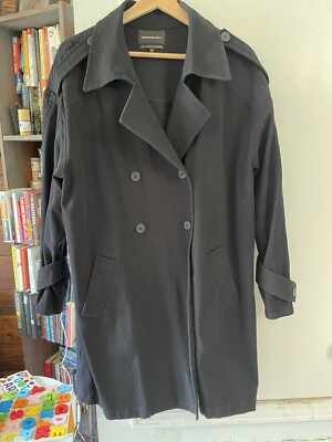 SOMETHING NAVY Arielle Charnas Oversize Cotton Blend Blazer Trench Coat  Jacket M