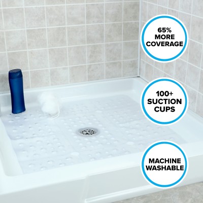 65% MORE COVERAGE! SlipX Solutions Clear Extra Large Shower Mat (27'')