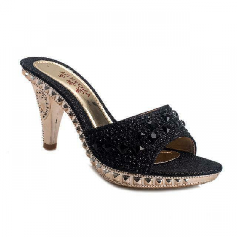 PANTOFOLA D’ORO Rhinestone Sandal Slipper Party Dress Ladies Womens High Heel Shoes Size Pumps