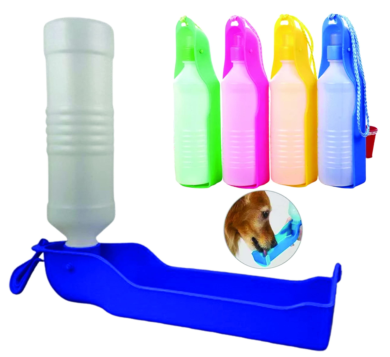 .- Botella de agua portátil para perros de 500 ML / Botella de agua plegable