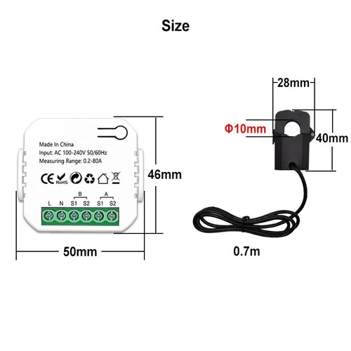 Tuya Smart Zigbee Energiezähler bidirektion 1, 2 Kanal mit Stromwandler - Bild 19 von 22