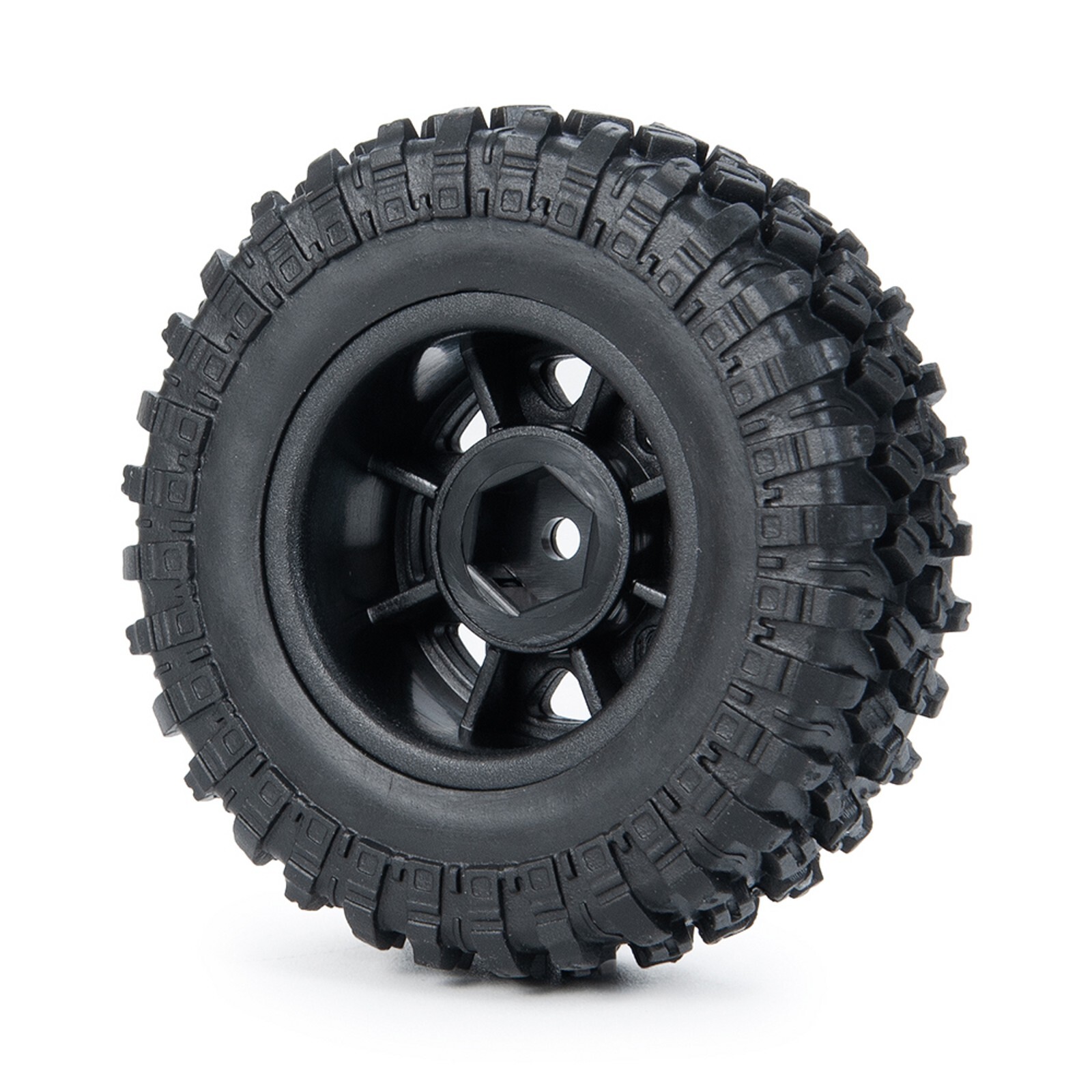 4Pk 1:24 SCX24 Rubber Beadlock Tires & Wheels for Axial 90081 Jimny RC