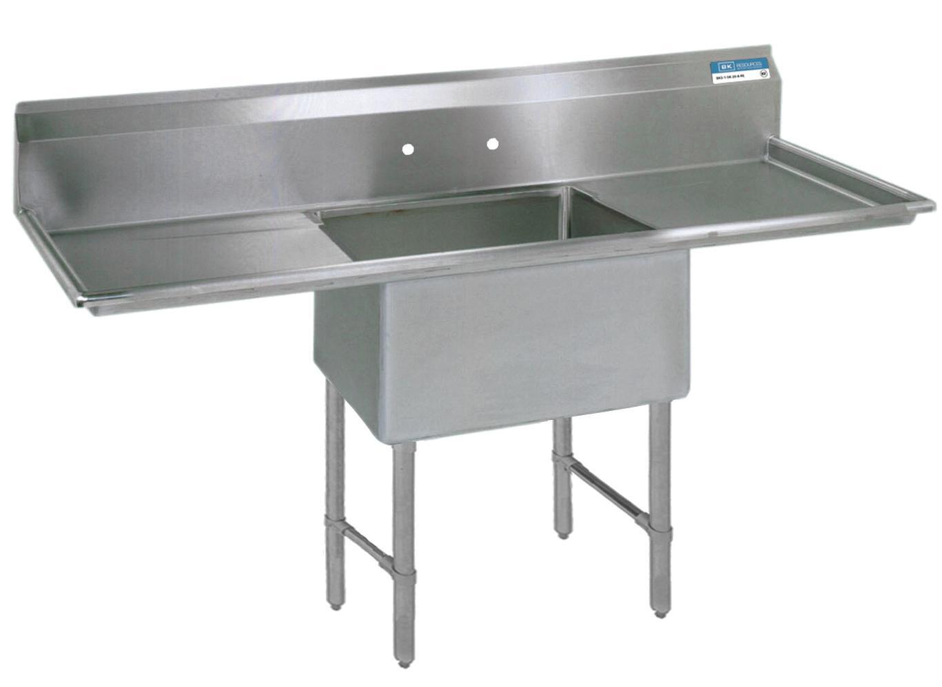 BK Resources 16"x20"x14" One Compartment 16 Gauge Stainless Steel Sink