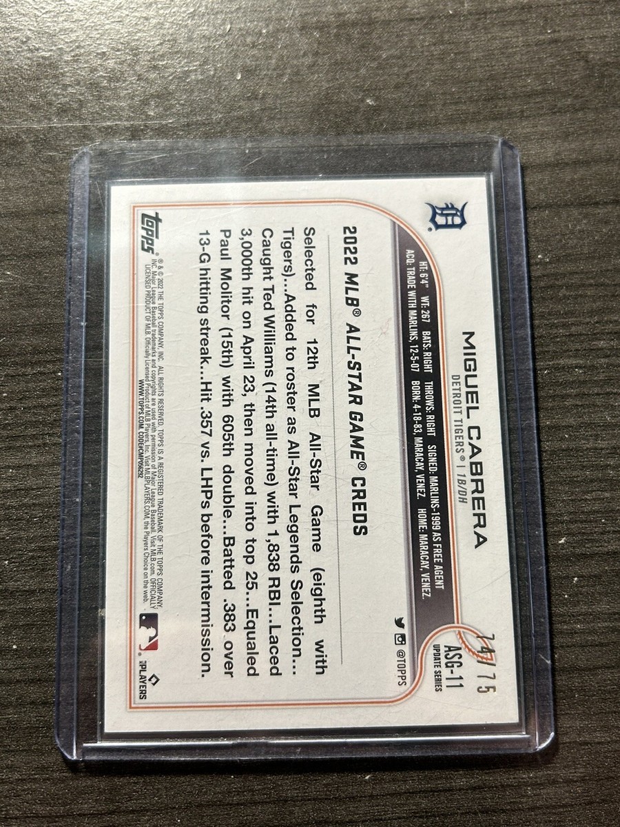 2022 Topps Update 2022 MLB All-Star Game Gold /75 Miguel Cabrera