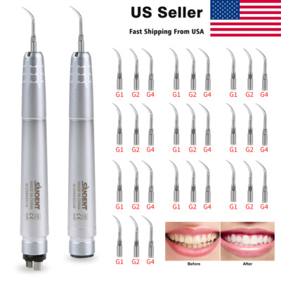 SANDENT Dental Ultrasonic Air Perio Scaler Handpiece Hygienist 2 &4-Holes Tips