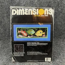 Sealed Dimensions 18 x 6 Exotic Tropical Fish No Count Cross Stitch Kit #3944