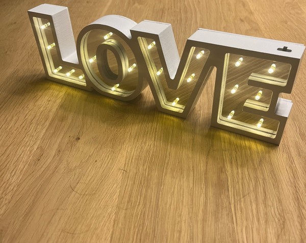 10 X Led Schriftzug Love Weihnachtsbeleuchtung Dekoration Dekolicht Holz Hi-image