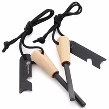(2) Wood Fire Starters Flint Steel Striker Survival Kit Outdoor Camping Tool Lot