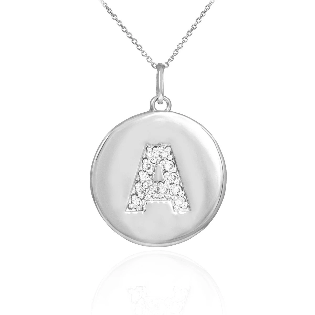 10k white gold initial necklace deals