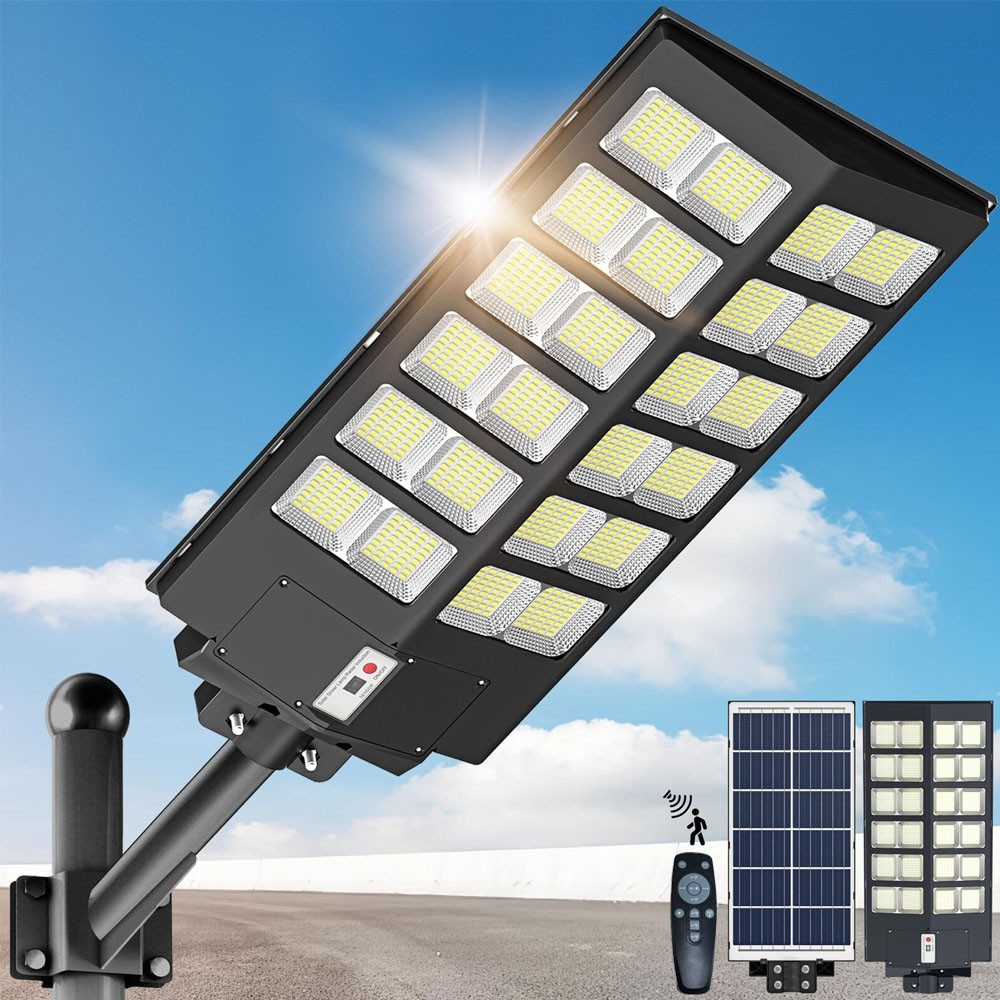 10000W Commercial Solar Street Flood Lights Dusk to Dawn Road Outdoor Wall Lamp