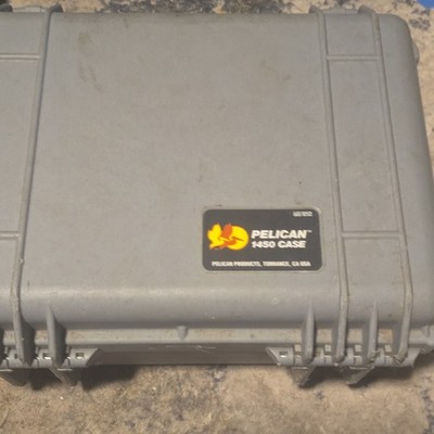 Pelican 1450 Gray Rugged Hard Case for Camera - Rigid Plastic Protective