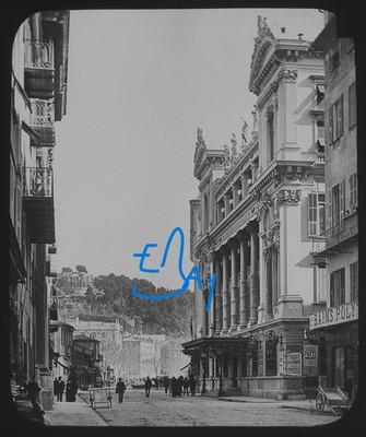 Foto SCHÖNES MÜNDETHEATER UM 1898 GWW Magisches Laternendia FRANKREICH Côte d'Azur