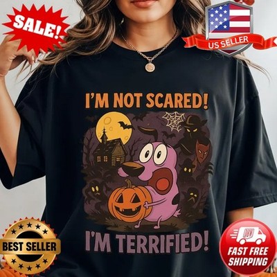 I'm Not Scared I'm Terrified Halloween Shirt: Retro Cartoon Horror Tee S-5XL