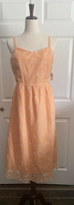 Old Navy Women M Orange Floral Eyelet Sundress Dress Pastel Prairie Cottagecore