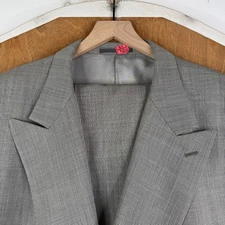 VTG Double Breasted Suit Mens 56XL Gray 6x2 Super 100s Wool Tallia Pants 52x33
