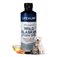 Life Line Pet Nutrition Wild Alaskan Fish Oil Omega-3 16.5oz, orange