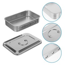  Stainless Steel Medical Tray Lab Instrument with Lid Working Pan