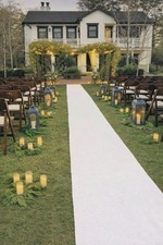 White Solid Rectangular Wedding Aisle Runner Outdoor Ceremony Decor
