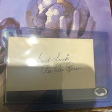 Pee Wee Reese Autograph Index Card Signed  Brooklyn Dodgers