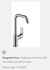Hansgrohe Basin Mixer 240 Focus chrome - 31519000