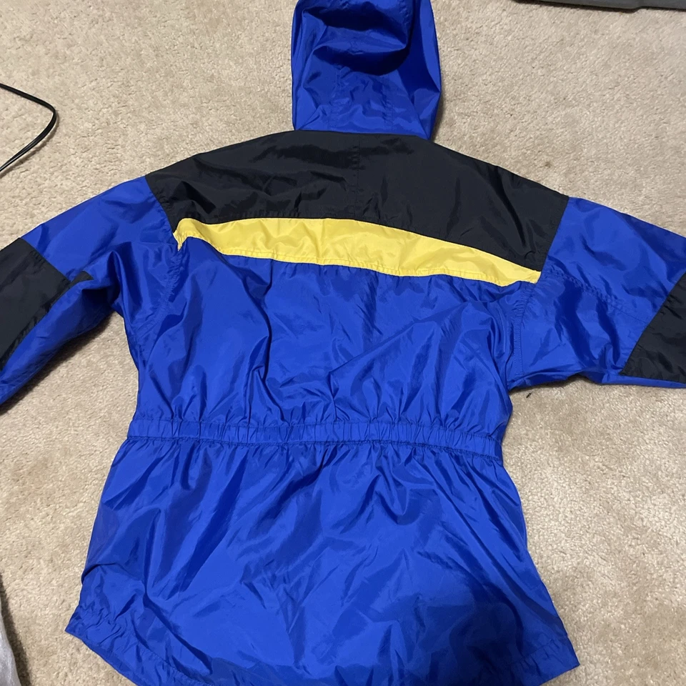 复古 1997 年哥伦比亚滑雪夹克雪青 14/16 蓝色和黄色 — 第 2/3 张图片
