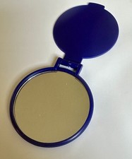 Ladies Handbag Cosmetic Mirror Compact Folding Purse Vanity Pocket Size Blue