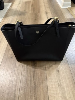 Tory Burch Mcgraw Black Tote Bag - Triple Compartment