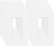 10 Pack 1-Gang Screwless Wall Plate, Decora Outlet Cover Plates, 4.57 H X 2.76