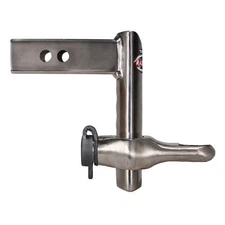 Trimax Razor Stainless 8" Drop Adjustable Tow Hitch Receiver No Ball w/ Rec Lock