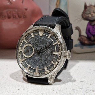 Limited Edition Watch with Muonionalusta Meteorite Swiss Pocket Watch Mechanism