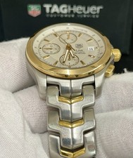 TAG Heuer Calibre 16 Chronograph 200m Link Model CJF2150-0 18k Bezel Mens Watch 3