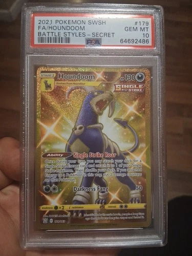 Pokémon SWSH 2021 FA/Houndoom Battle Style PSA 10 Gem MT, Secret HP130, #179/163