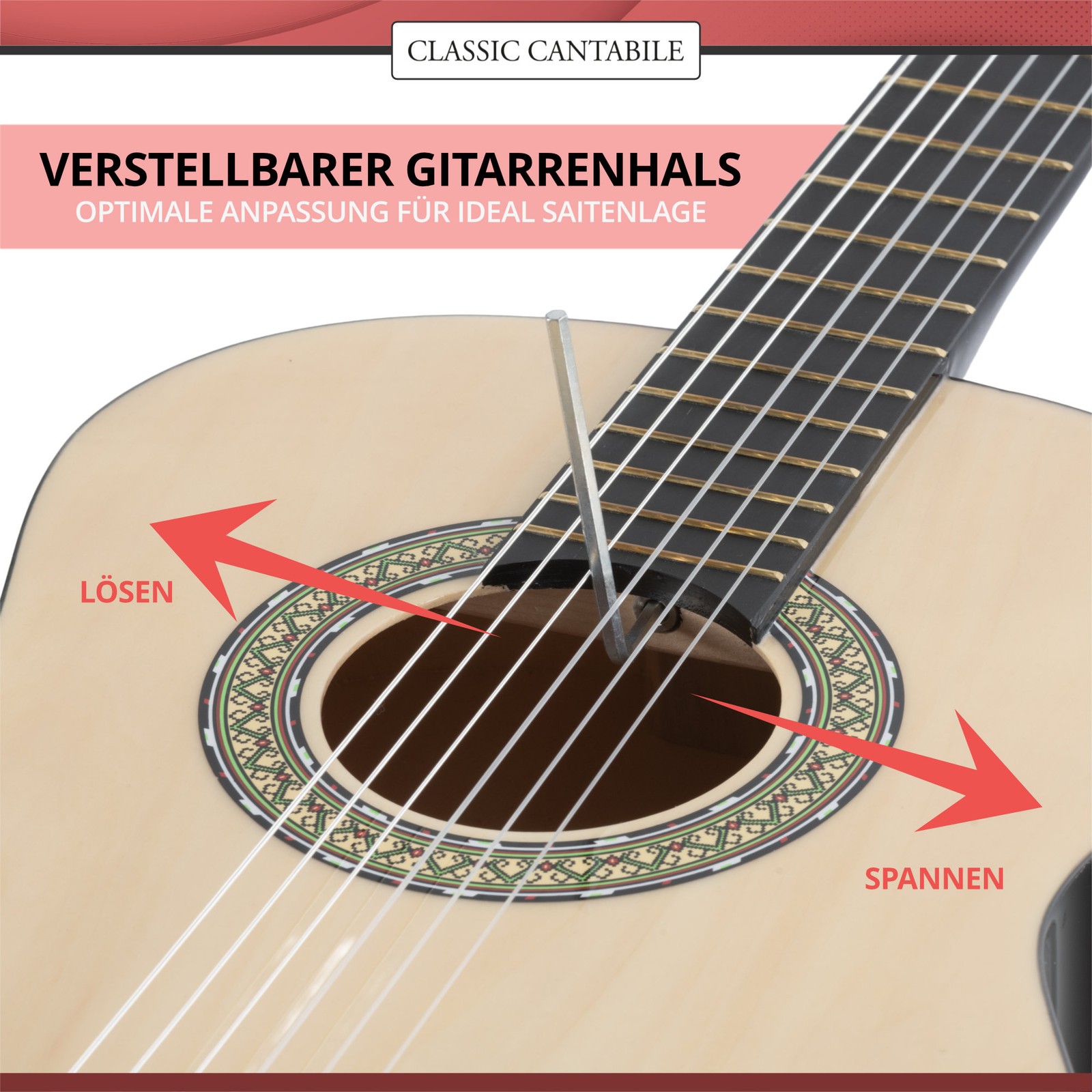 Chitarra da concerto 4/4 chitarra acustica chitarra classica set accordatore tiglio foto 3