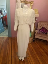 Vintage Night Studio New York 2 Pc Shieth And Jacket Wedding Gown
