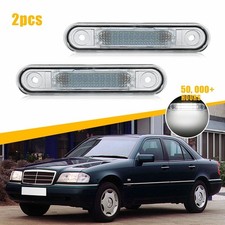 2X For Mercedes-Benz W124 W201 W202 E/C Class White LED License Plate Lights EXV