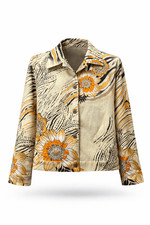 Impulse California Jacket Women Medium Floral Zebra Print Button Front USA Made