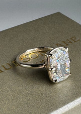 5.08 Elongated Cushion igi certified lab grown diamond engagement ring